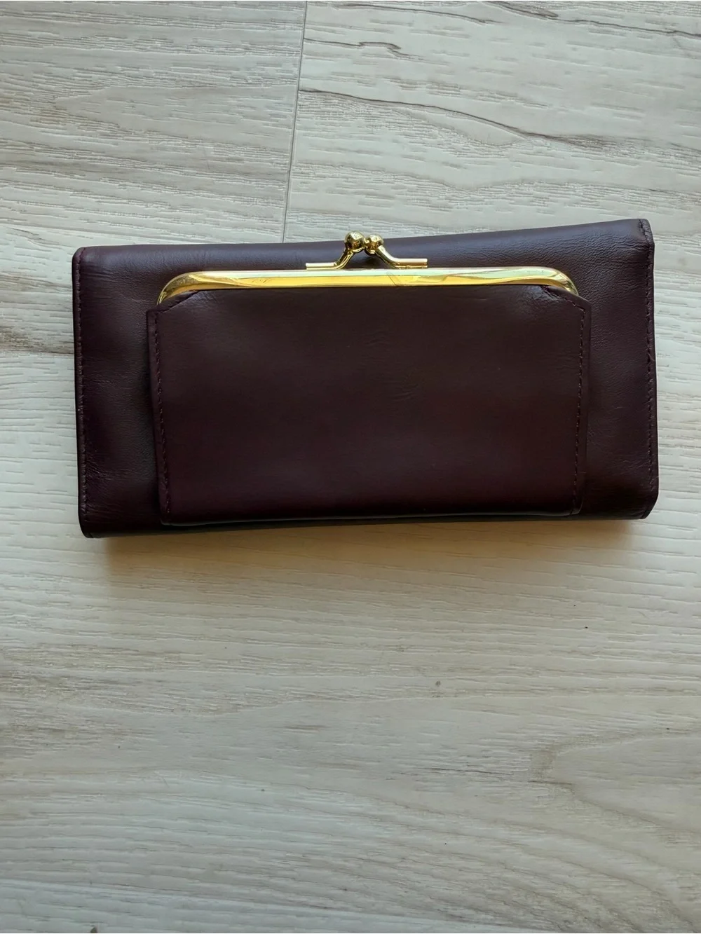 Buxton Women's Envelope Wallet Genuine Leather in Deep Plum/Maroon